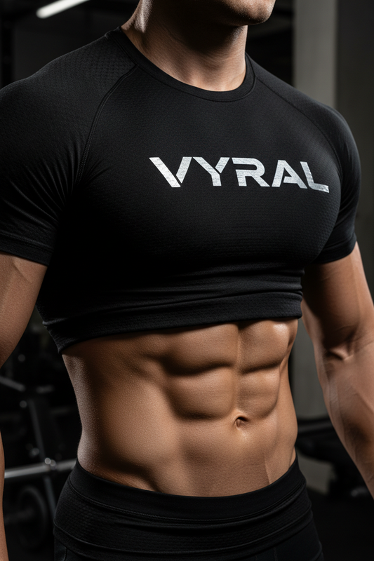 Vyral Compression Shirt fabric detail showing stretch and snap-back performance